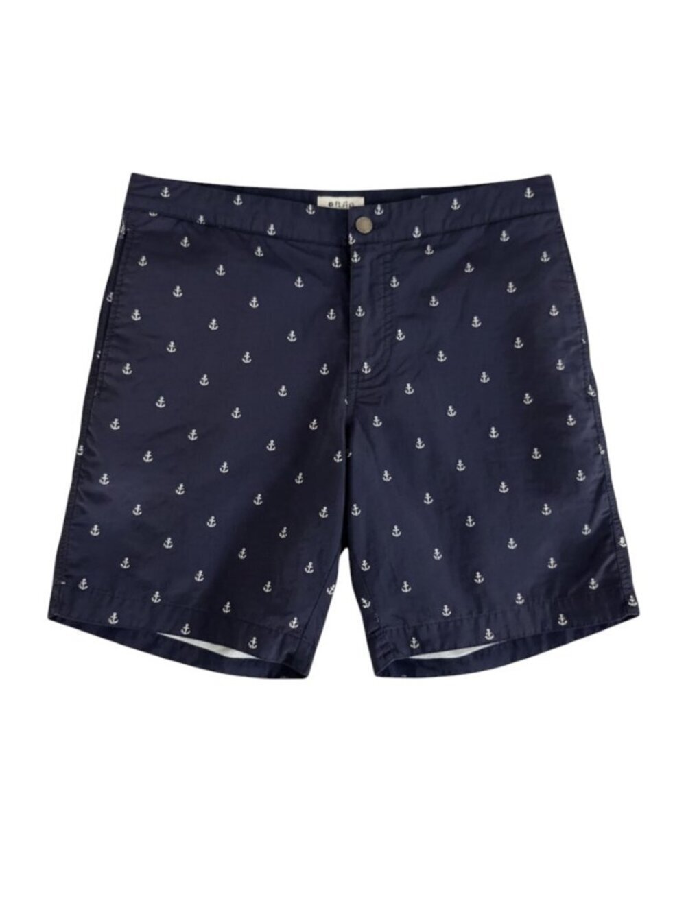 BOTO Navy Embroidered Anchor Swim Shorts Aruba 8.5” Classic Beach Size 32
